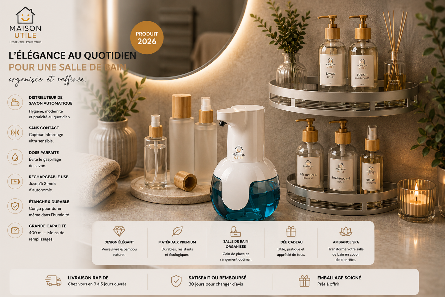 ✨ Distributeur de savon automatique sans contact
