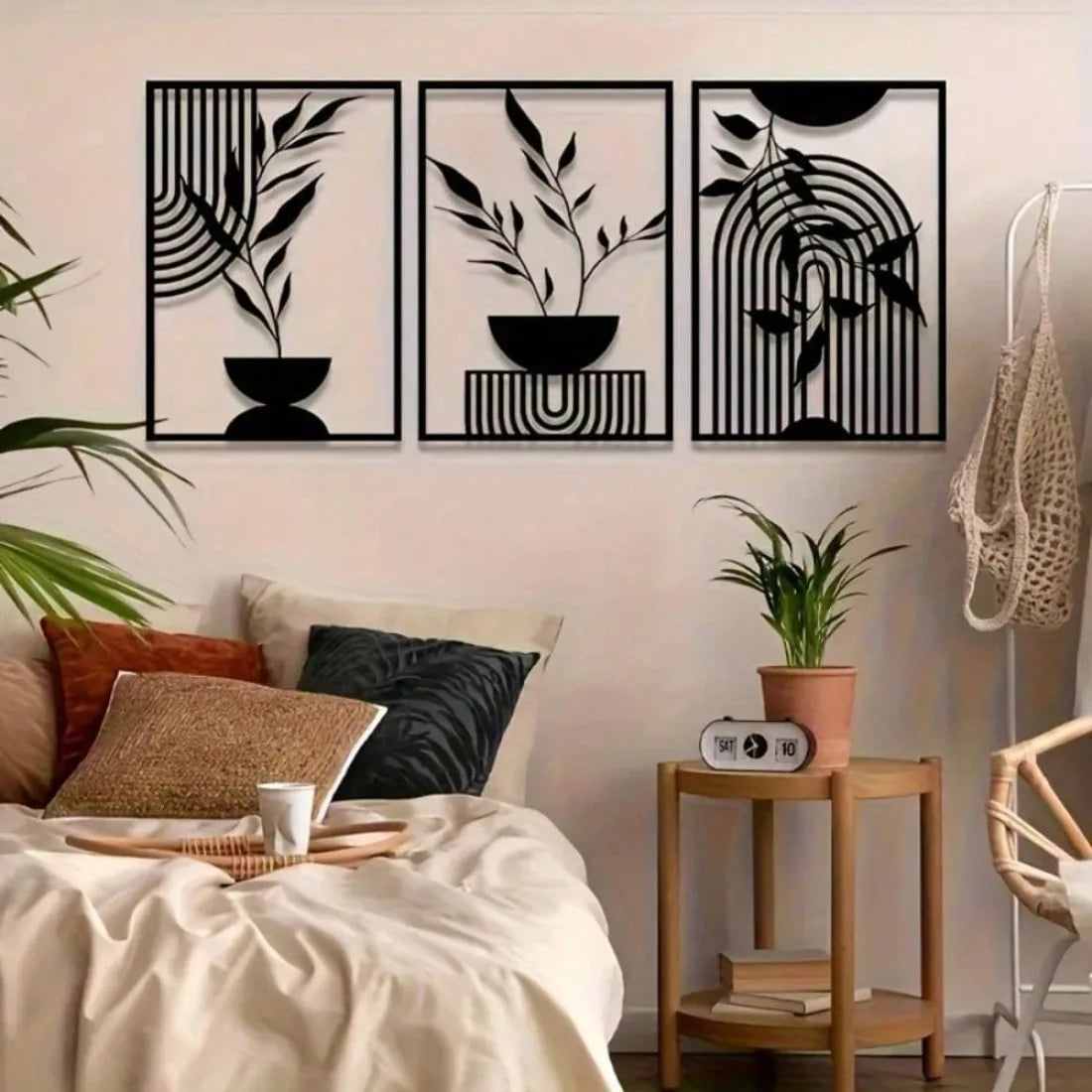 Ensemble de 3 Décorations murales en métal