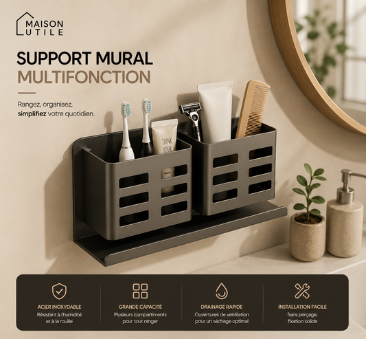 Support de Rangement Salle de Bain Sans Perçage