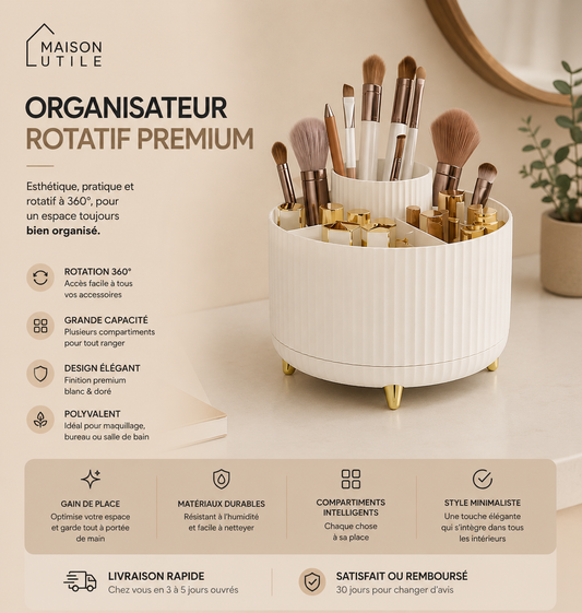 Organisateur Rotatif Premium – Maison Utile