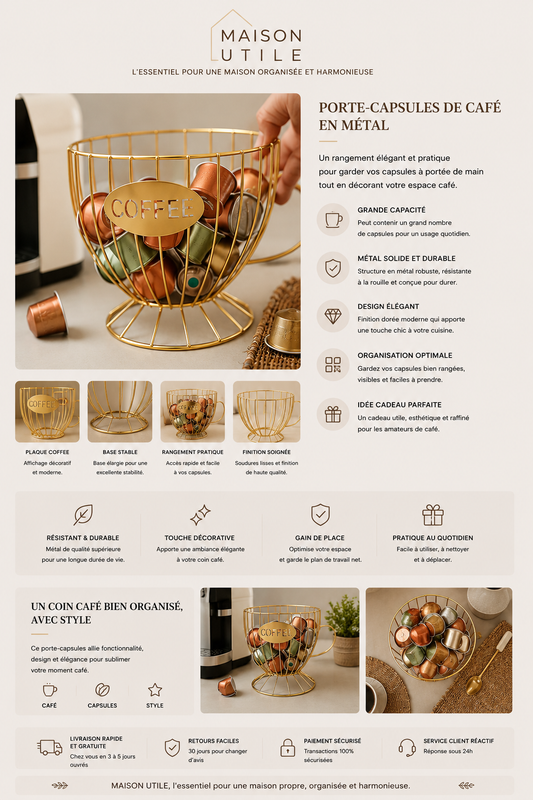 Porte Capsules Café Aesthetic | Organisateur Élégant & Minimaliste