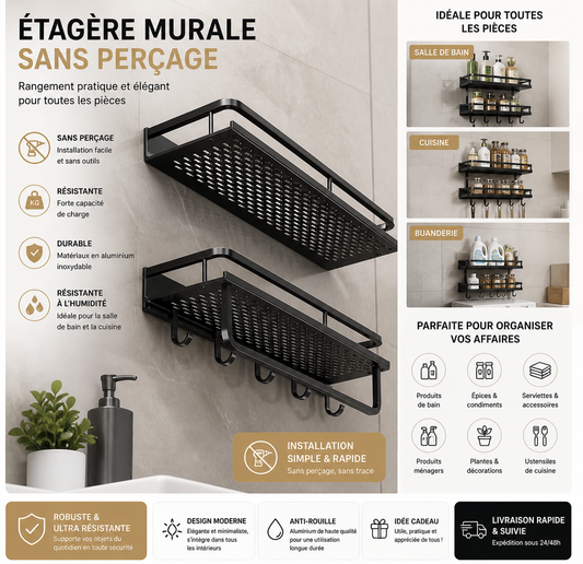 étagère mural sans perçage