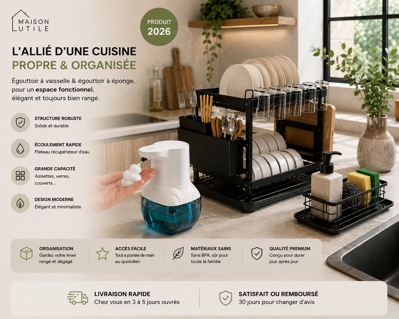 Égouttoir a vaisselle Premium