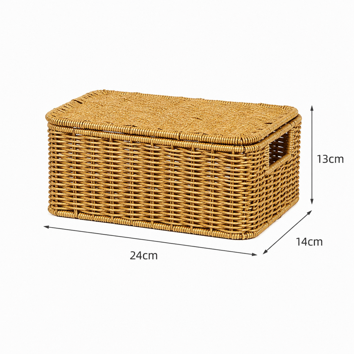 Panier de Rangement en Rotin avec Couvercle – Élégance & Organisation