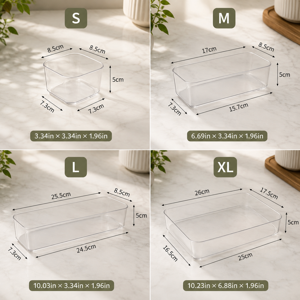 Organisateurs de Tiroirs Transparents – Lot Modulable & Polyvalent