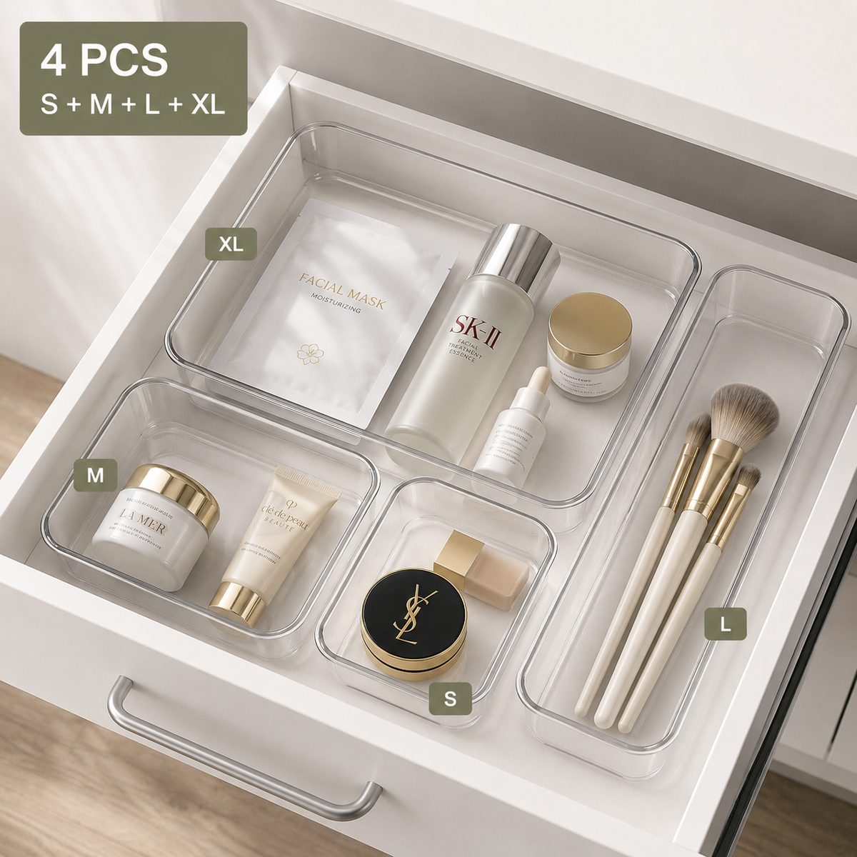 Organisateurs de Tiroirs Transparents – Lot Modulable & Polyvalent
