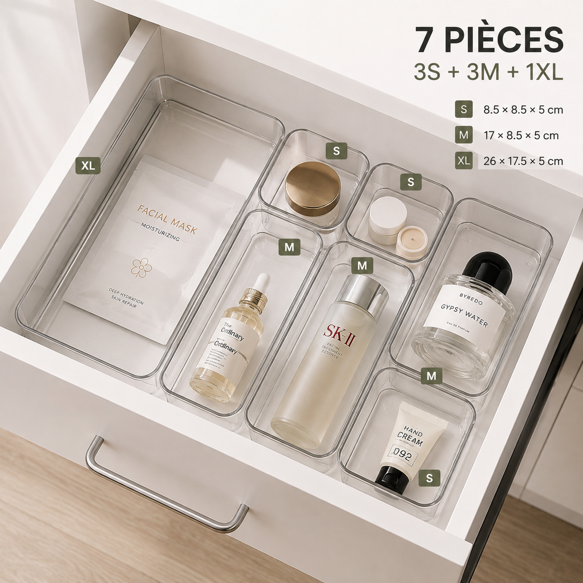 Organisateurs de Tiroirs Transparents – Lot Modulable & Polyvalent