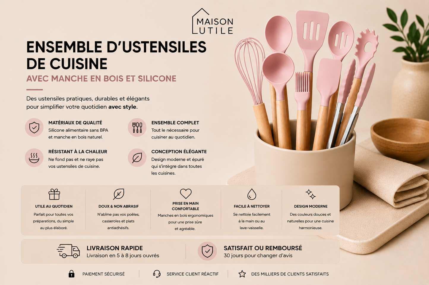Ensemble d'ustensiles de cuisine