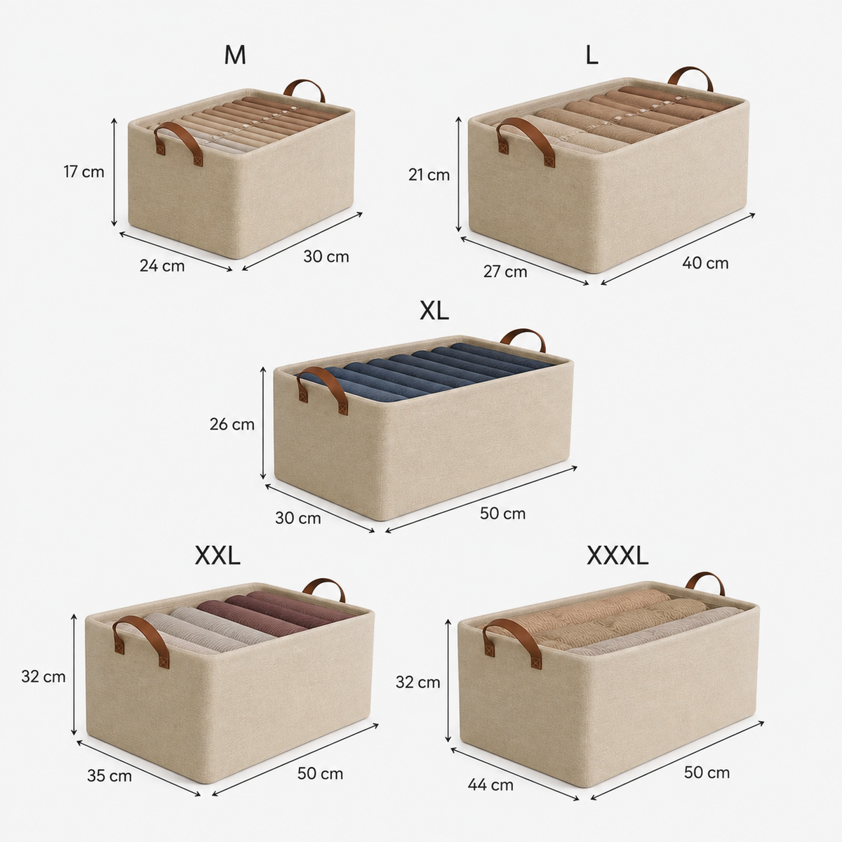 Boîte de rangement pliable en tissu – Dressing & Maison