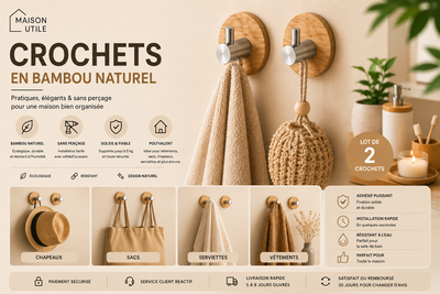 Crochets en Bambou naturel
