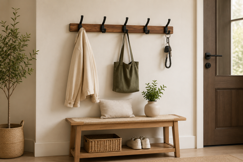 Porte-Manteau Mural Design | Élégance & Rangement
