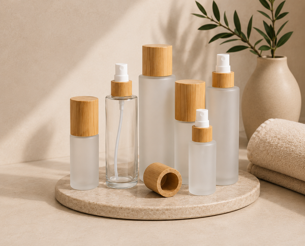 Flacon Rechargeable en Verre & Bambou | Salle de Bain Aesthetic