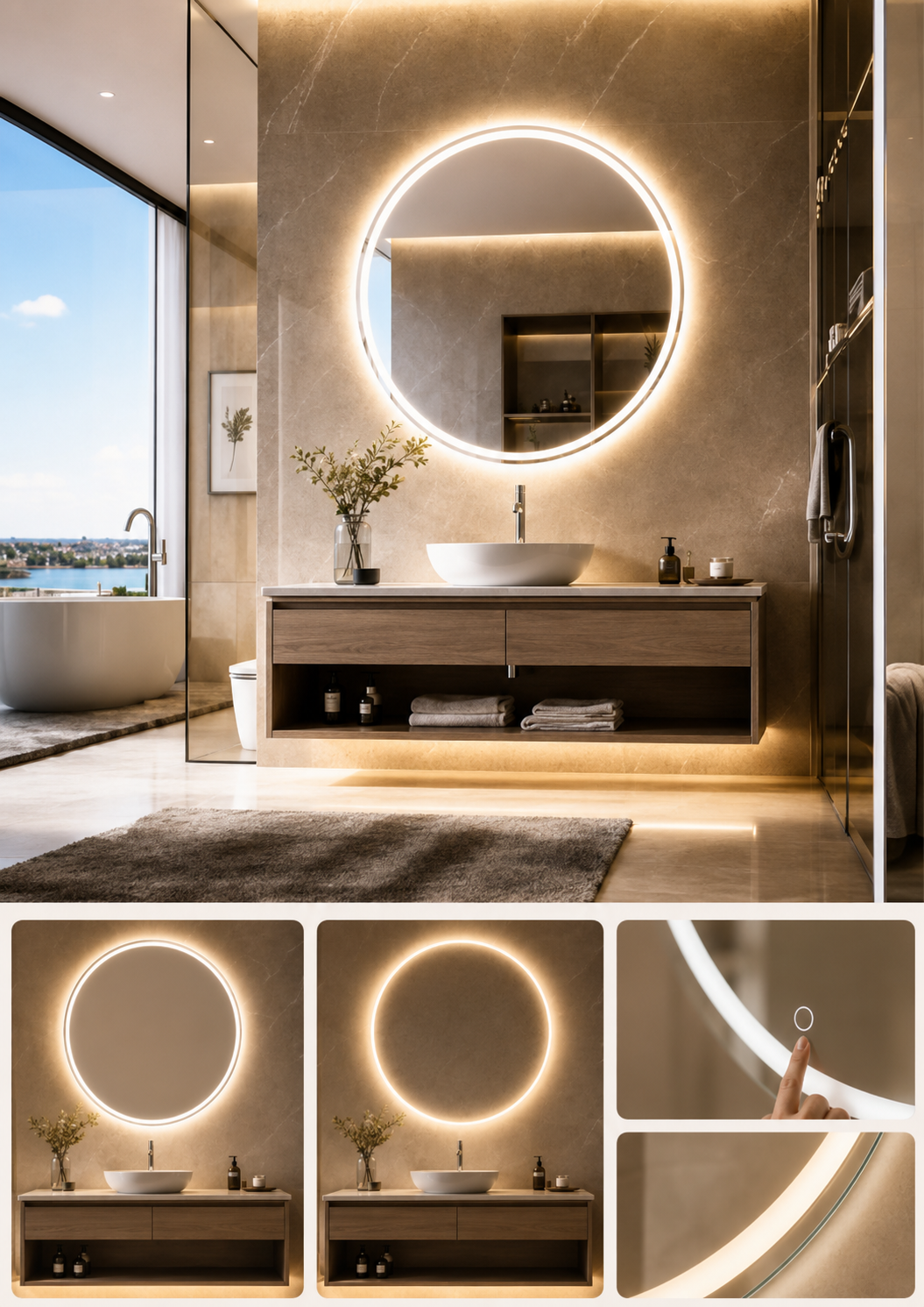 Miroir LED Salle de Bain Premium | Ambiance Spa & Moderne
