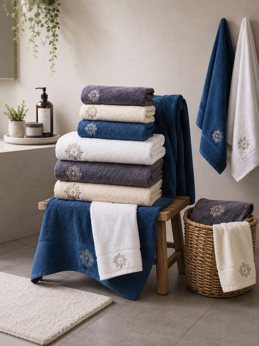 Serviette en Coton Brodée Premium | Ambiance Spa & Élégance