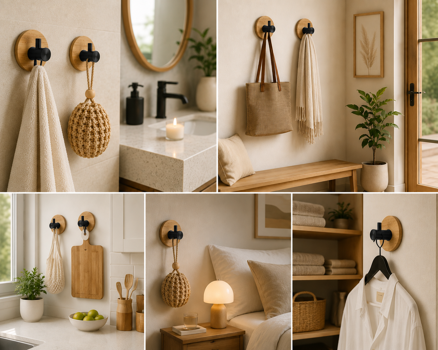 Crochets en Bambou naturel