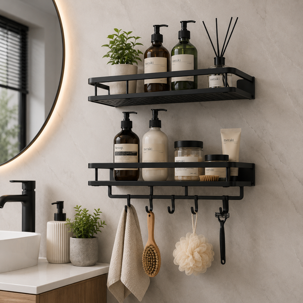 Étagère Murale Sans Perçage – Rangement Cuisine & Salle de Bain