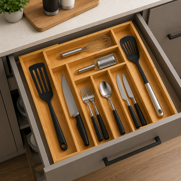 Organisateur de Tiroir Extensible – Range-Couverts Ajustable