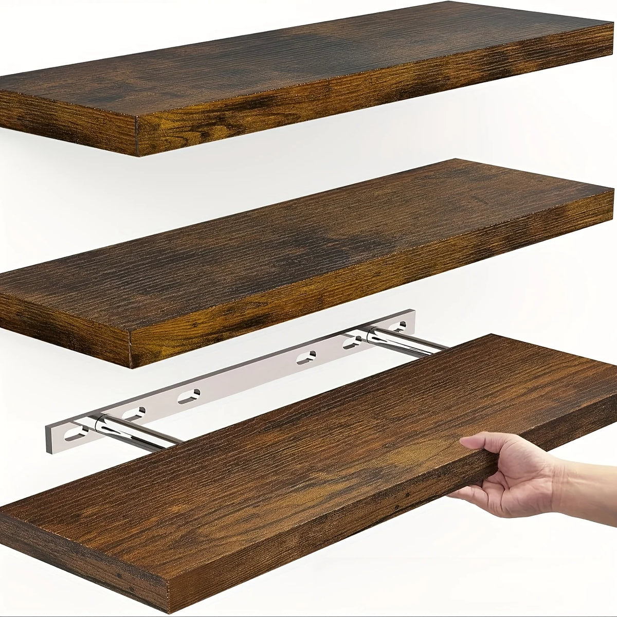 Étagère Murale Flottante en Bois – Élégance & Rangement