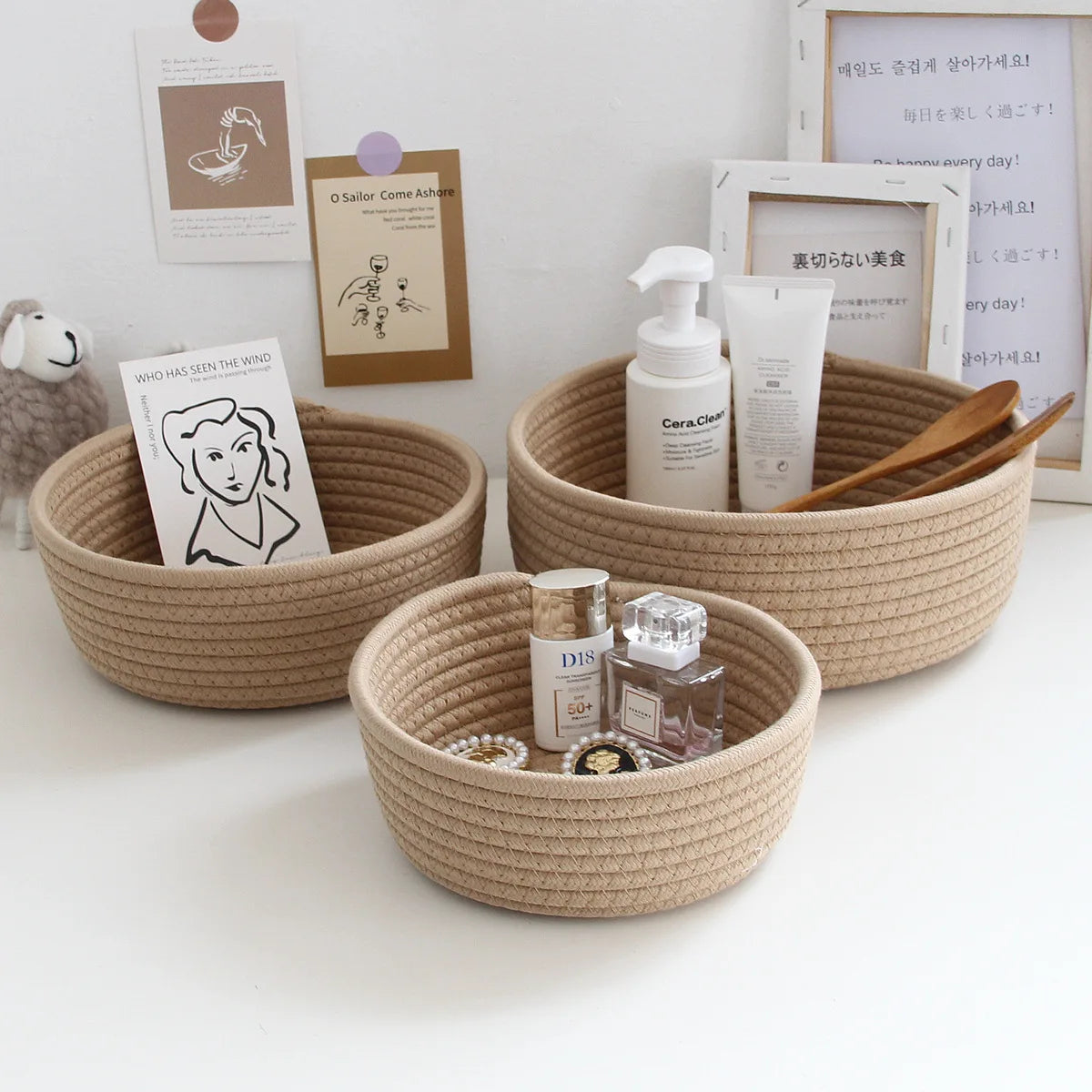 Lot de 3 Paniers de Rangement Tressés | Organisation Maison