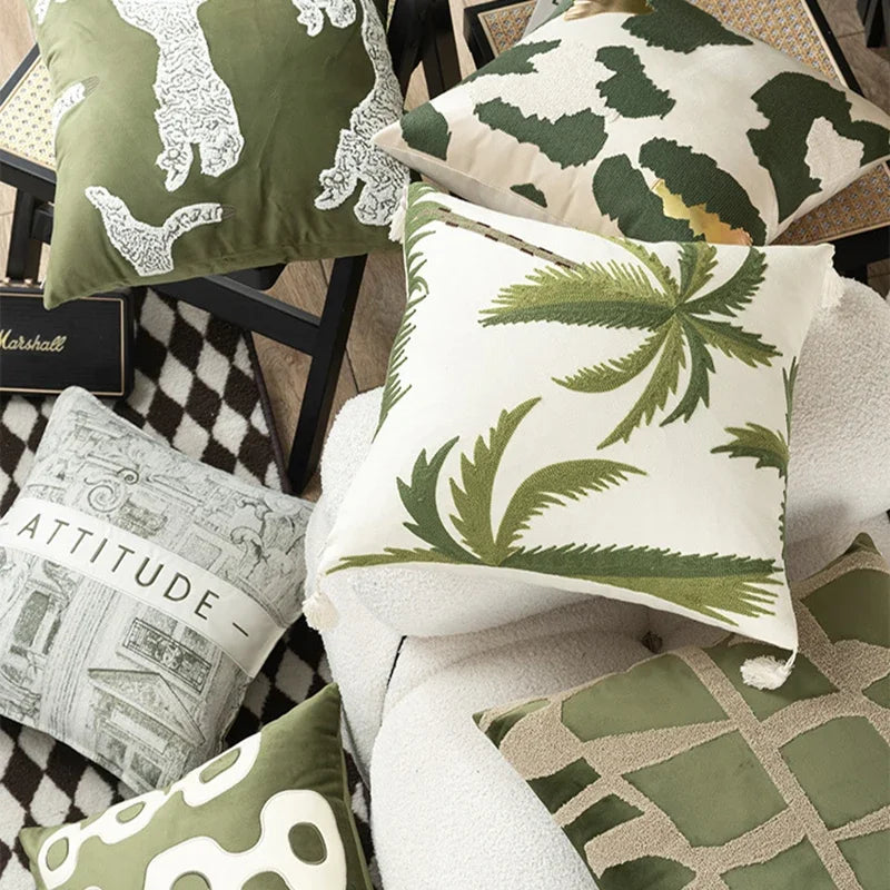 Housses de Coussins Nature – Élégance Tropicale pour Votre Intérieur