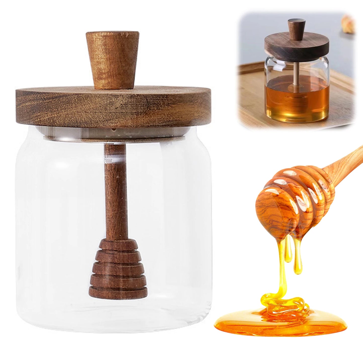 Pot à miel en verre
