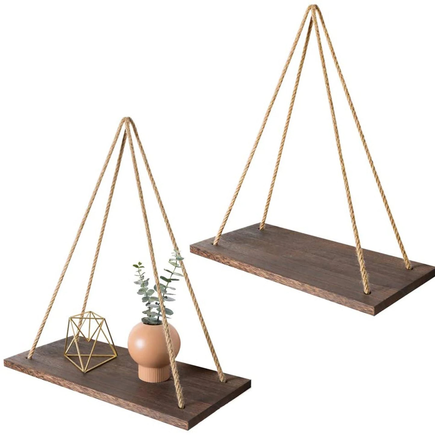 Étagère Murale Suspendue Aesthetic en Bois & Corde