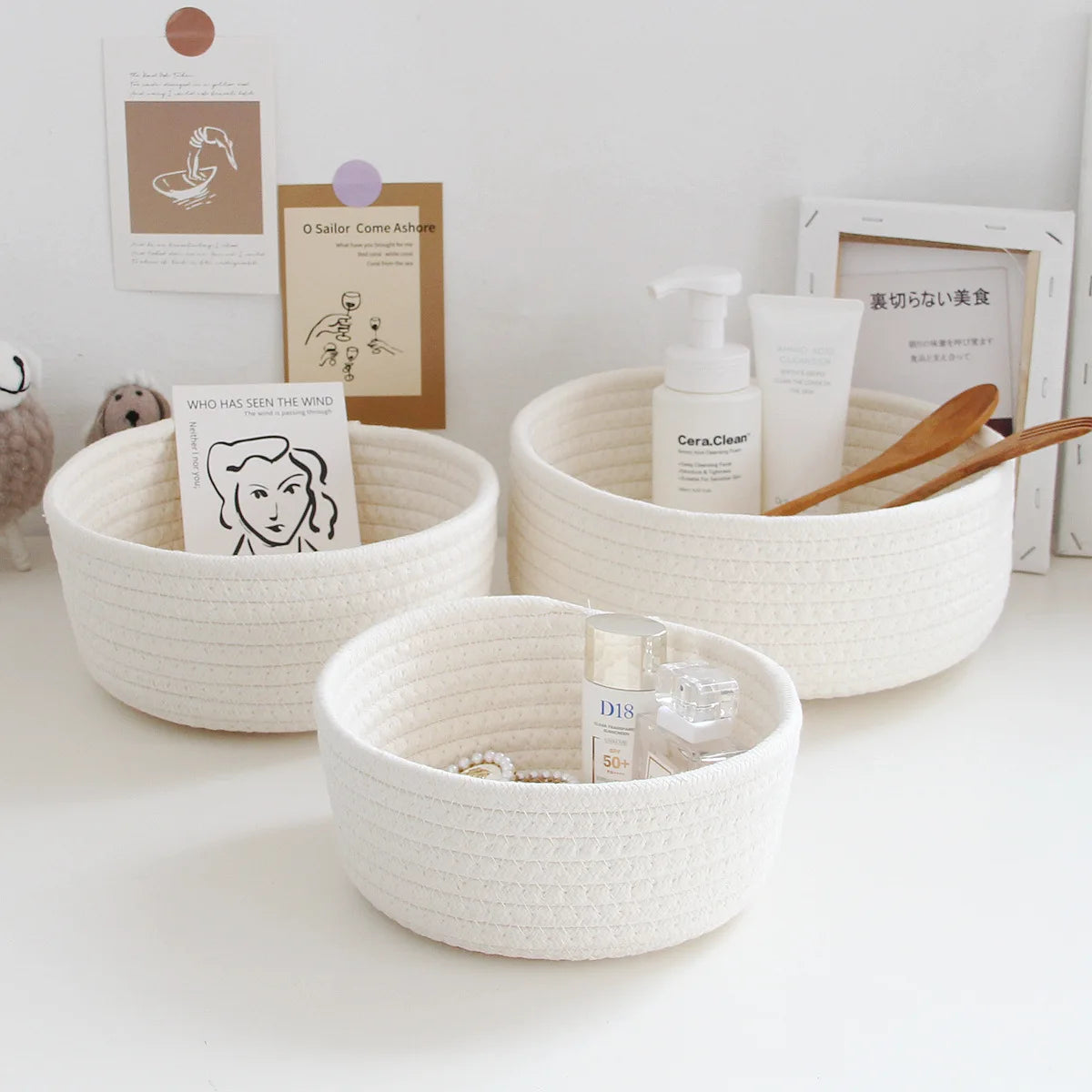 Lot de 3 Paniers de Rangement Tressés | Organisation Maison
