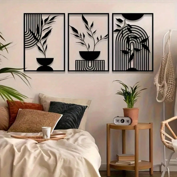 Ensemble de 3 Décorations murales en métal