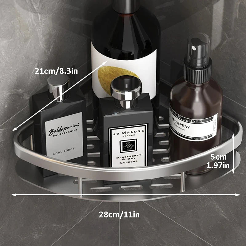 Étagère d’Angle Salle de Bain Sans Perçage
