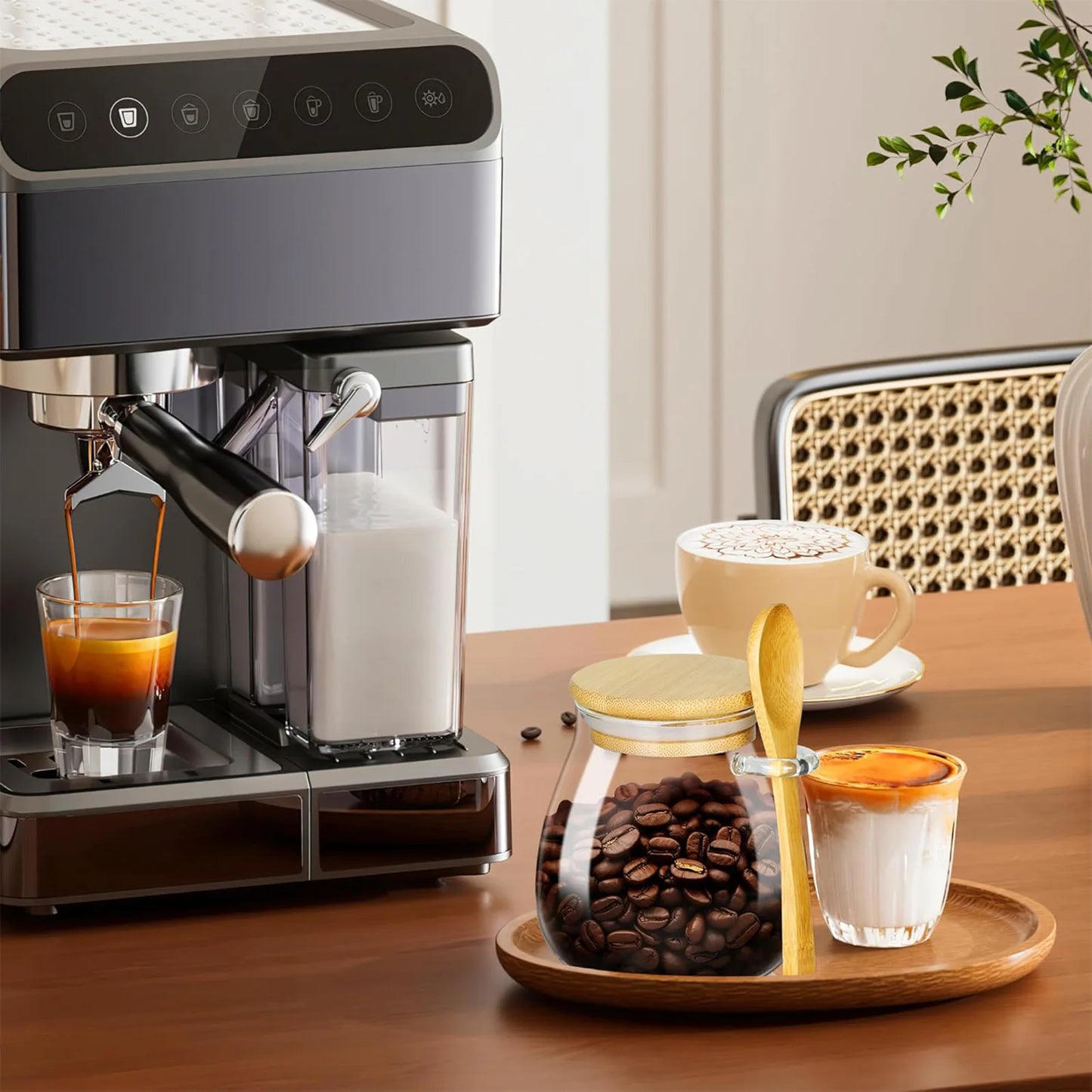Bocaux de Rangement en Verre & Bambou | Organisation Cuisine Aesthetic