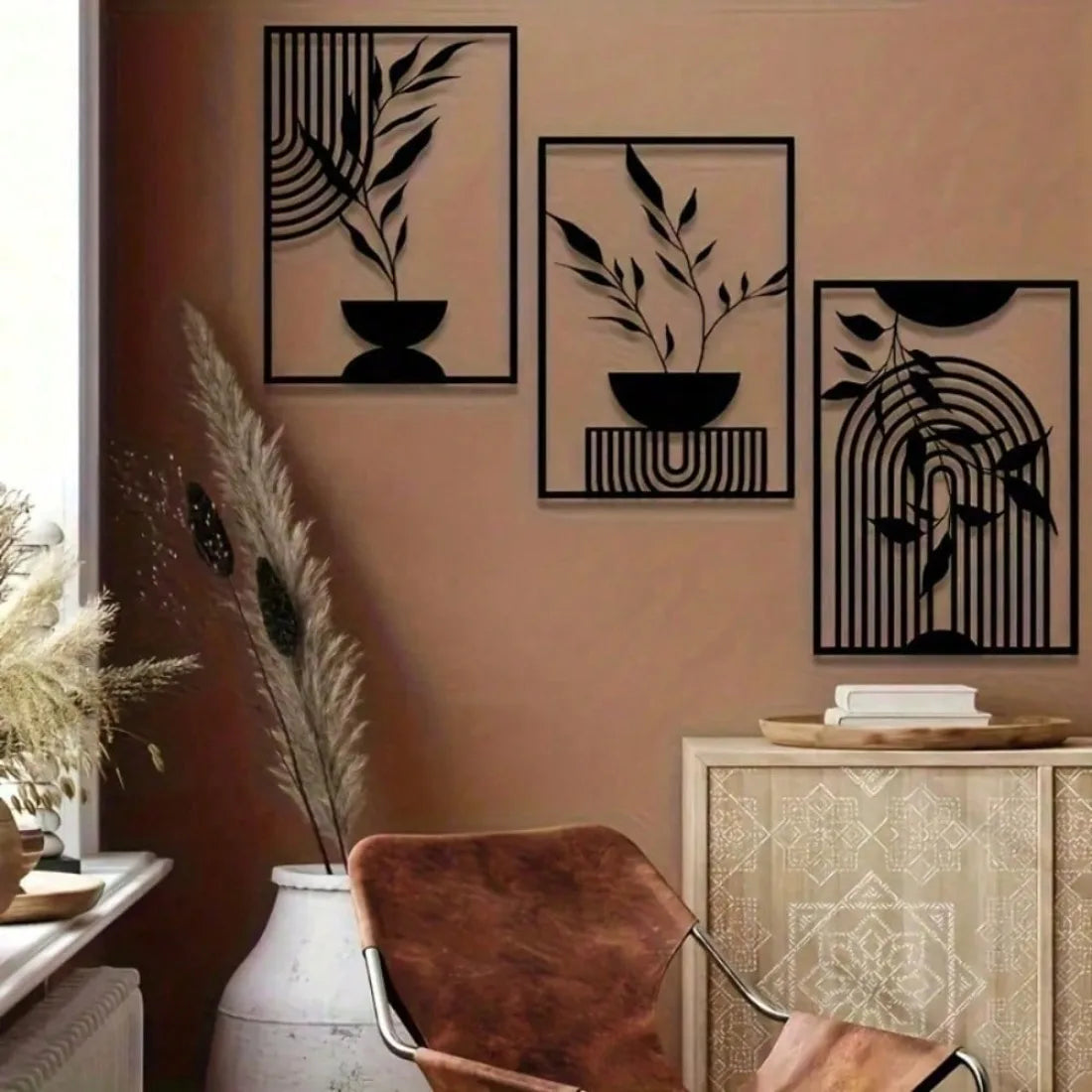 Ensemble de 3 Décorations murales en métal