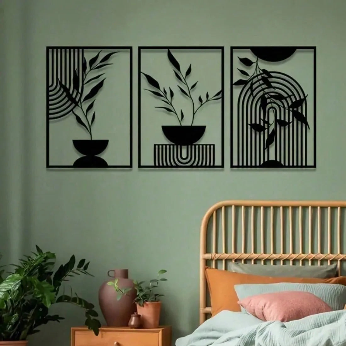 Ensemble de 3 Décorations murales en métal