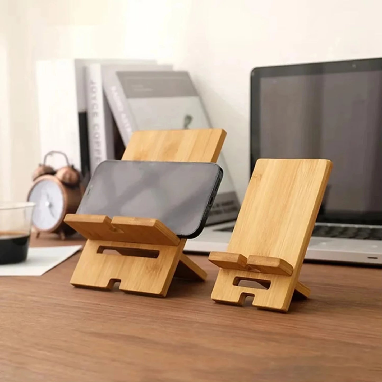 Support Téléphone en Bambou Naturel
