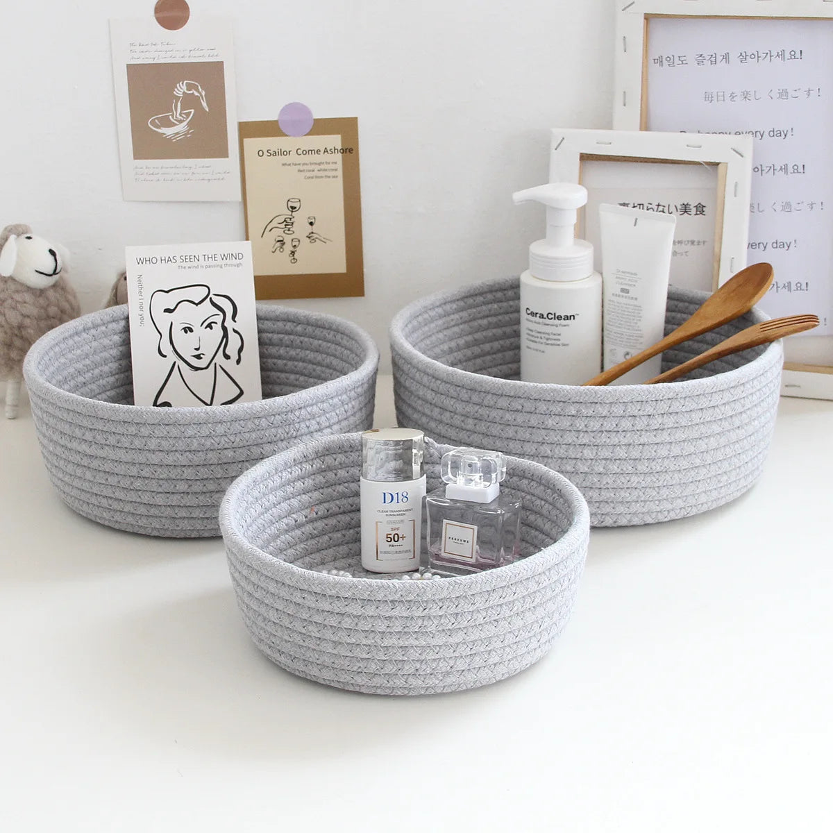 Lot de 3 Paniers de Rangement Tressés | Organisation Maison
