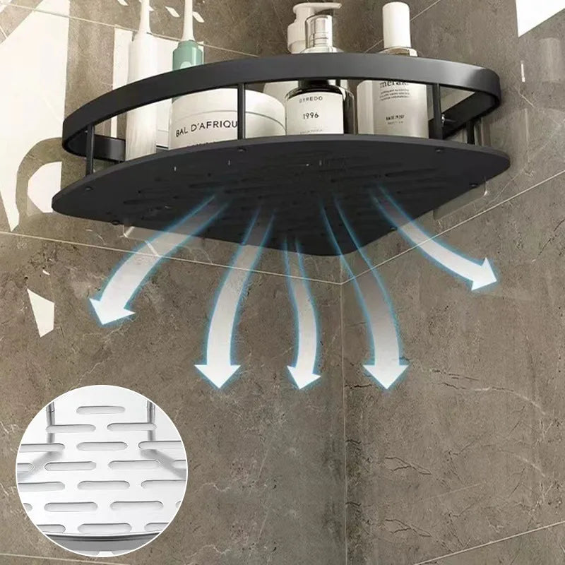 Étagère d’Angle Salle de Bain Sans Perçage