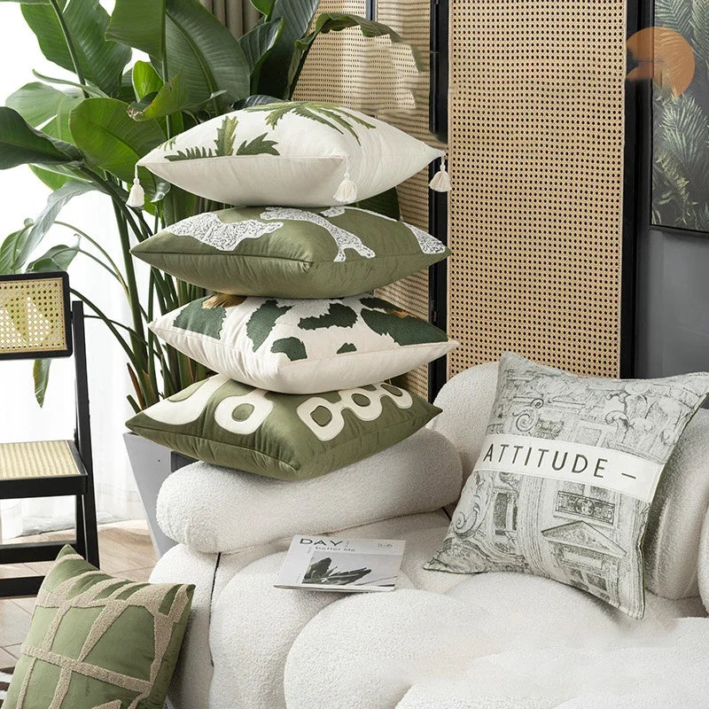 Housses de Coussins Nature – Élégance Tropicale pour Votre Intérieur