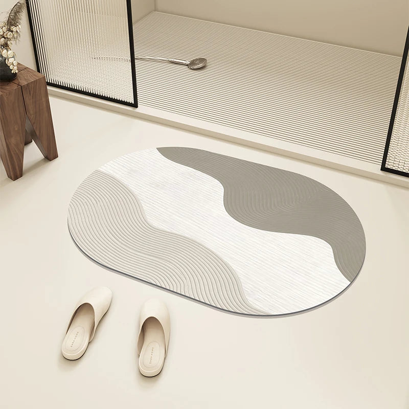 Tapis pour salle de bain Absorbant & Antidérapant – Design Minimaliste
