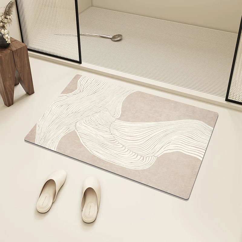 Tapis pour salle de bain Absorbant & Antidérapant – Design Minimaliste