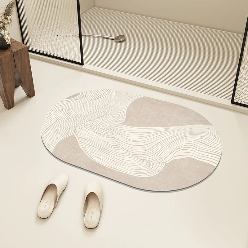Tapis pour salle de bain Absorbant & Antidérapant – Design Minimaliste