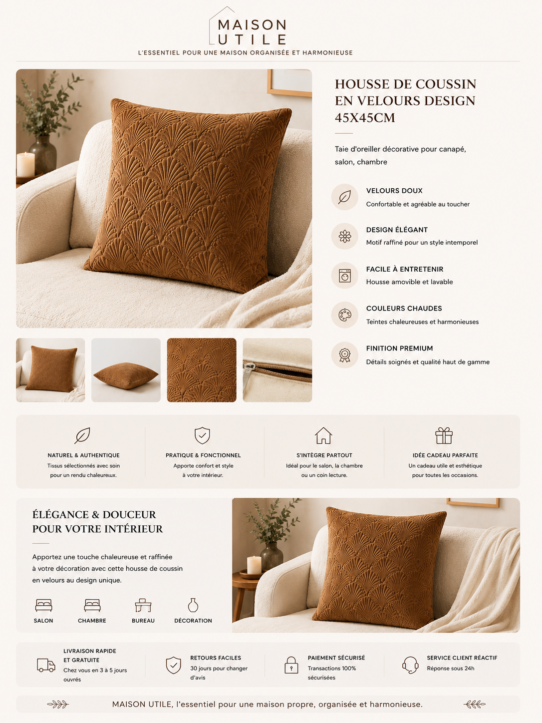 Housse de Coussin Aesthetic Premium | Décoration Cozy & Minimaliste
